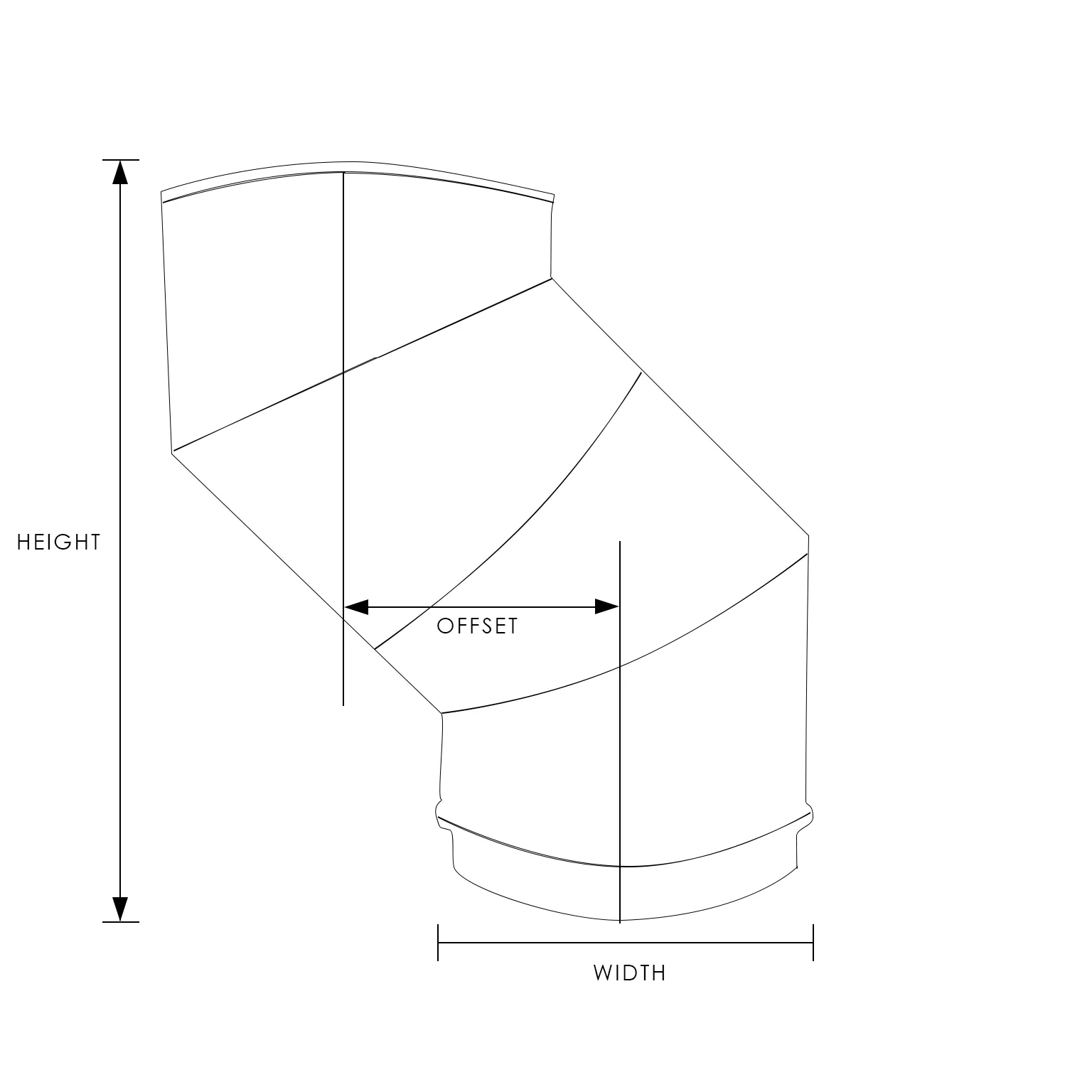 6 Inch 160mm Offset Twin Wall Kit Black - Image 2