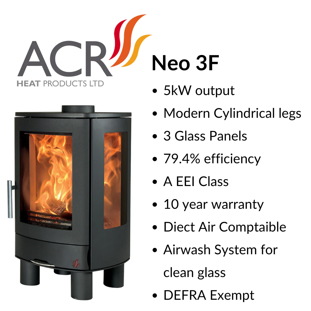 ACR Neo 3F Eco Woodburning Stove Freestanding, Eco Design Approved, Defra Approved - Image 2
