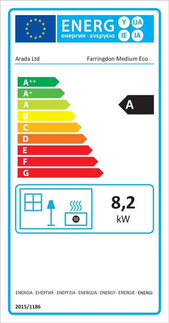 Arada Farringdon Medium Eco Black 8 kW Stove - Image 5