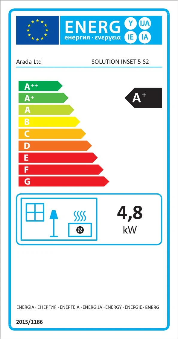 Arada Hamlet Solution Inset 5 (S4) Multi Fuel Wood Burning Stove - Image 5