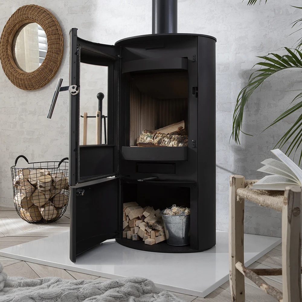 Arada Lagom 4 kW Black Steel Wood Burning Stove - Image 5