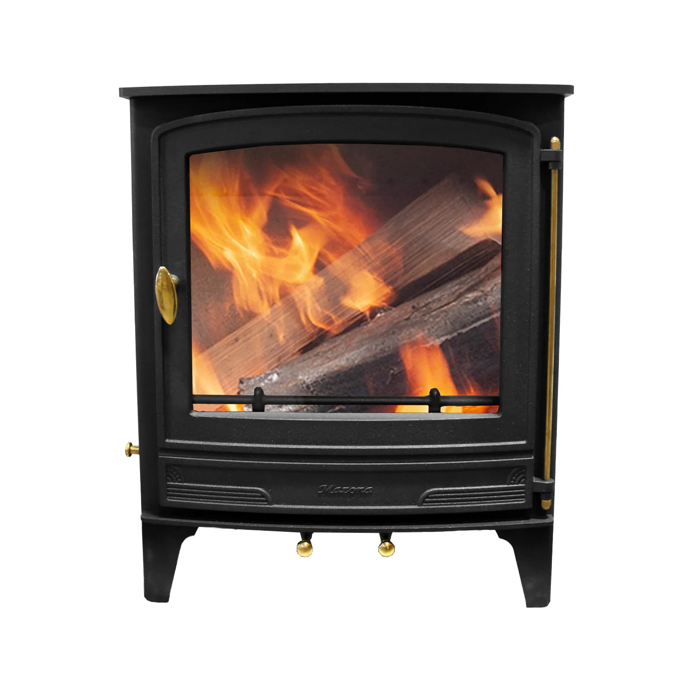 Mazona Warwick Widescreen 5kW Multifuel Woodburning Stove, With Log Store, Freestanding, Eco Design Approved, Defra Approved - Image 3