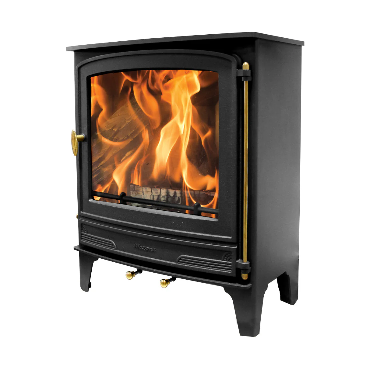 Mazona Warwick Widescreen 5kW Multifuel Woodburning Stove, With Log Store, Freestanding, Eco Design Approved, Defra Approved - Image 4