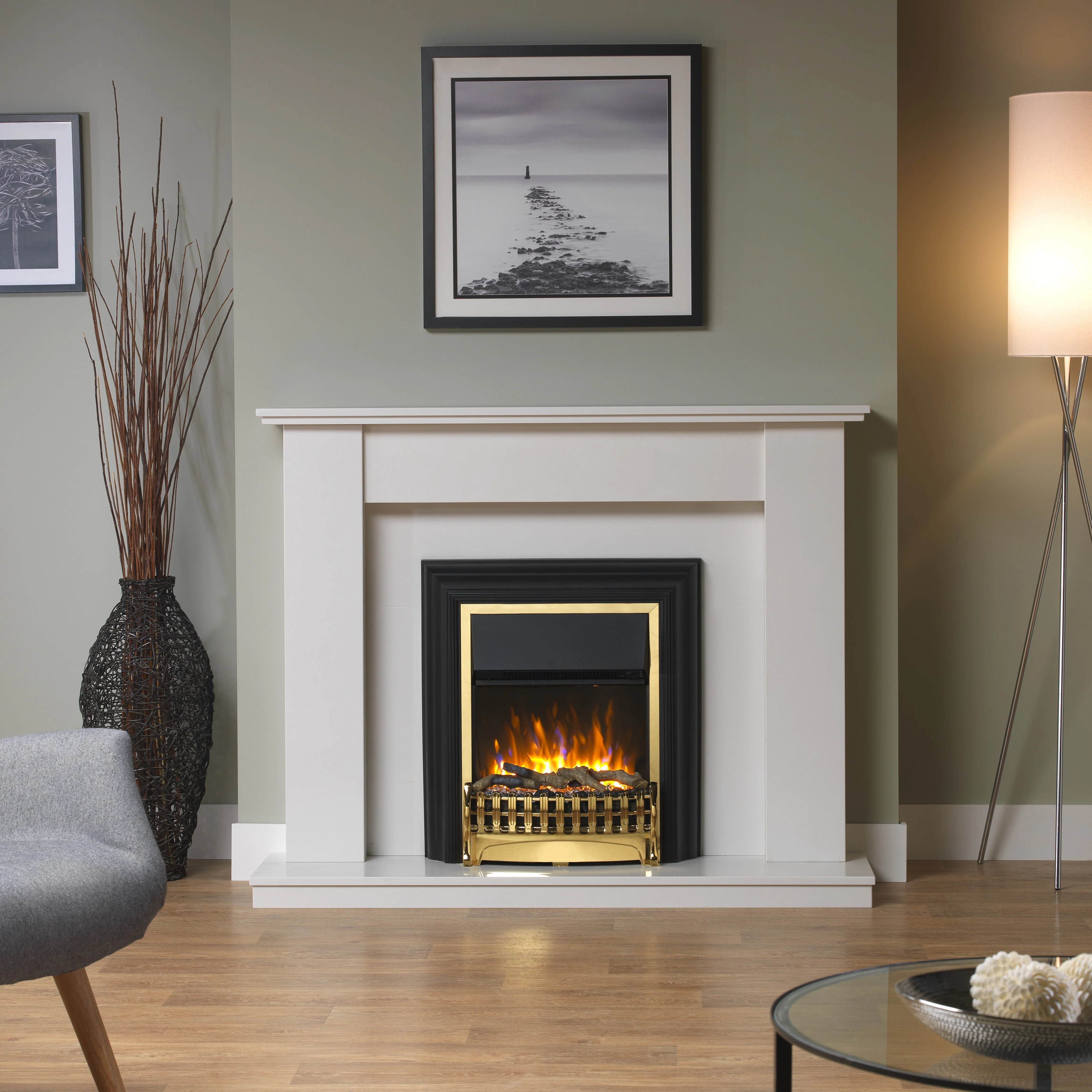 Dimplex Kingsley Deluxe 2kW Electric Inset Stove Brass, Optiflame - Image 2