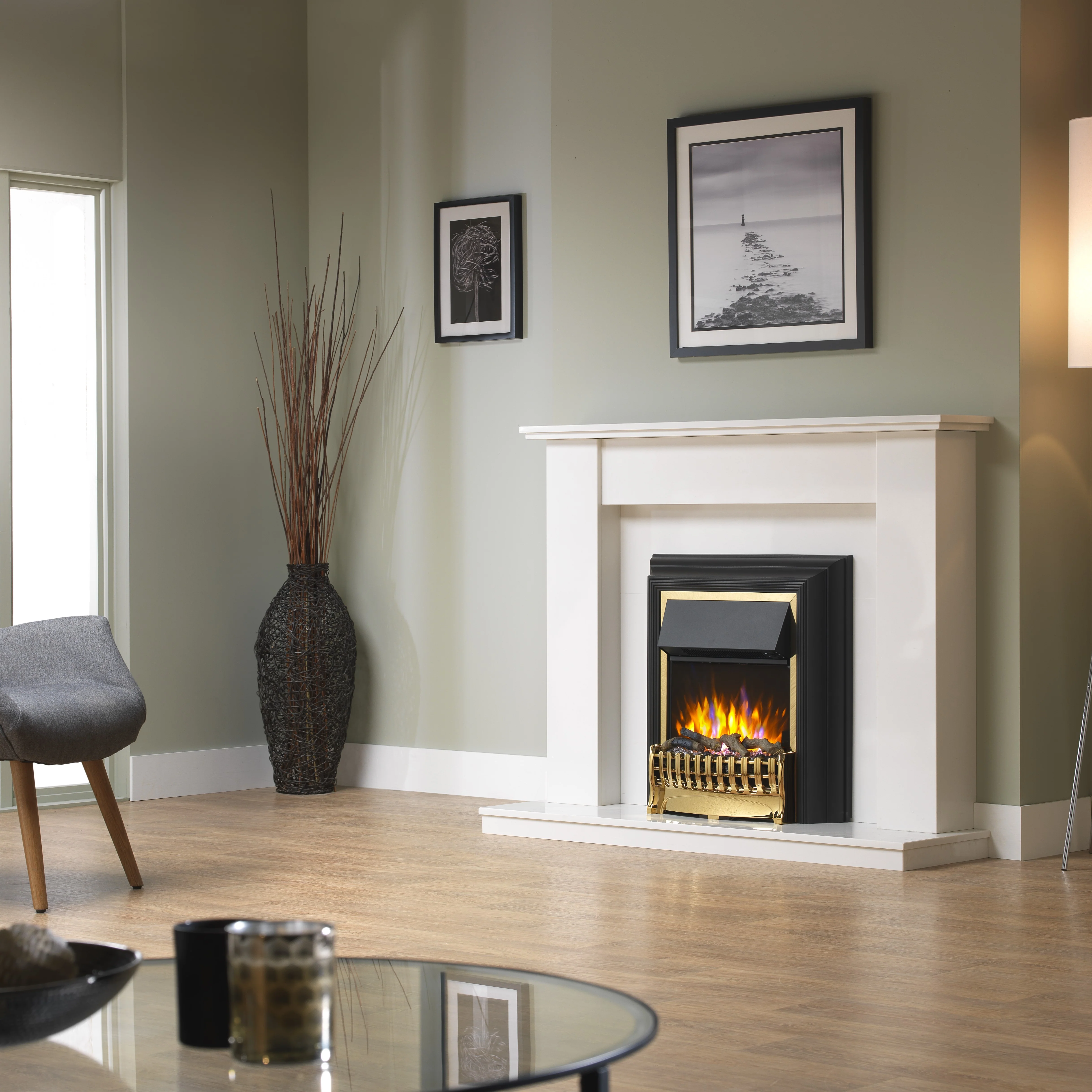 Dimplex Kingsley Deluxe 2kW Electric Inset Stove Brass, Optiflame - Image 5