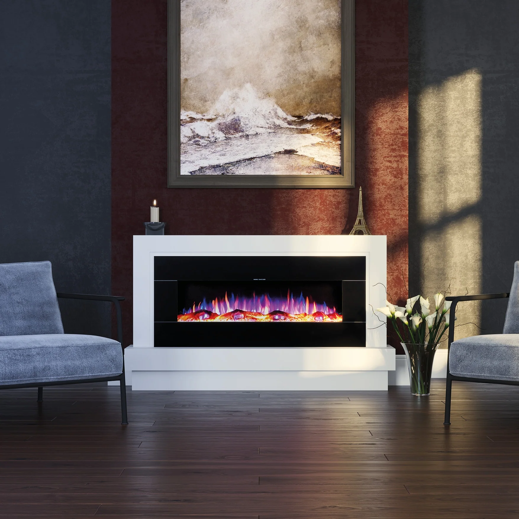 Ezee Glow Zara Black Electric Fire Suite - Image 4