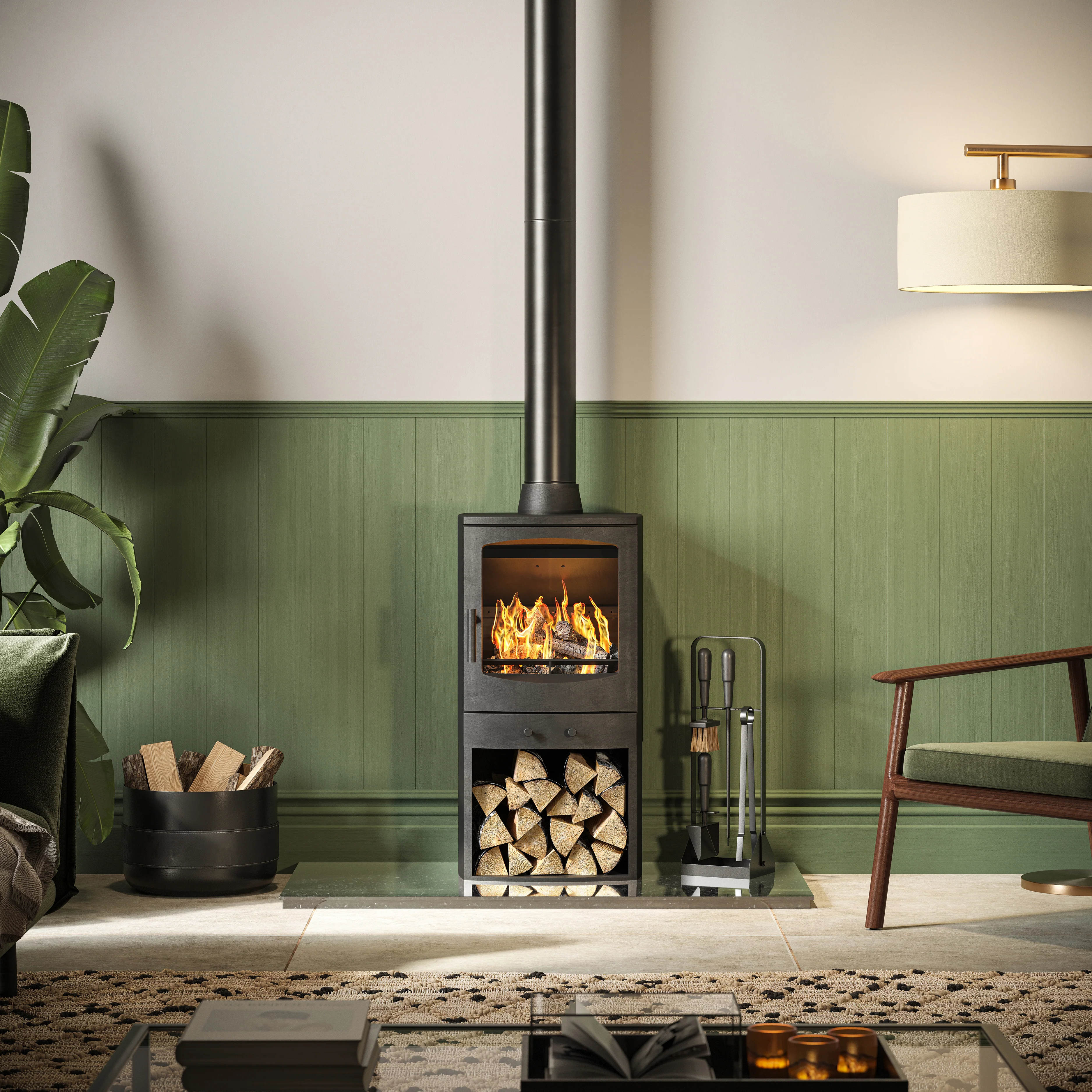 Mazona Eco Crewe 5kW Stove, Multifuel, Woodburning, Log Store, Freestanding, Eco Design Approved, Defra Approved - Image 3