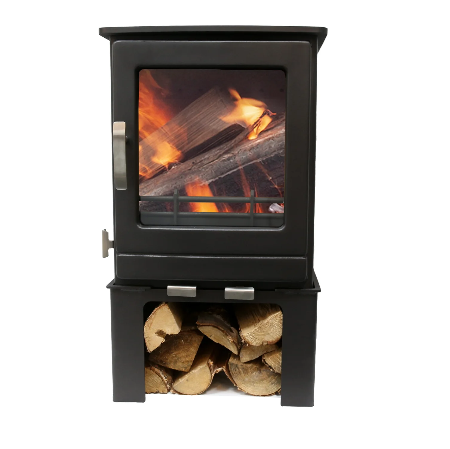 Mazona Ripley 5kW Multifuel Woodburning Stove, With Log Store, Freestanding, Eco Design Approved, Defra Approved - Image 3